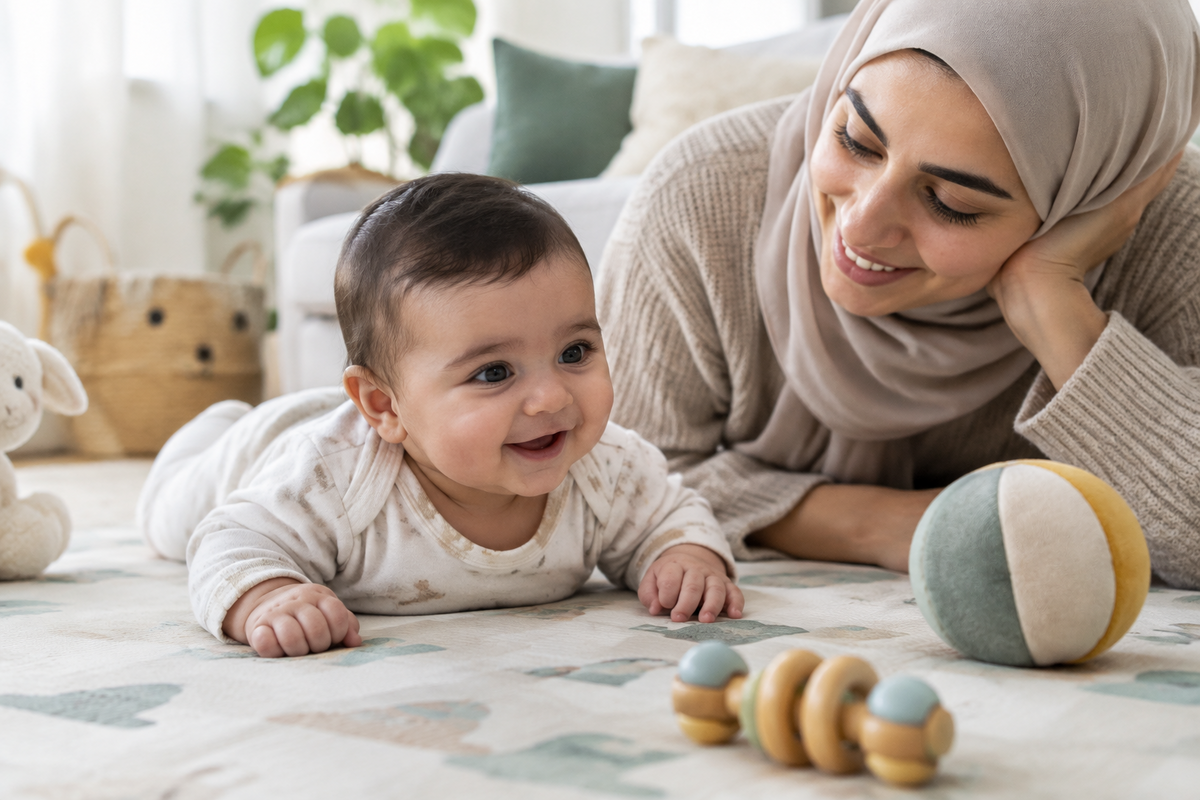 Baby Play at 3–6 Months: Simple Tummy-Time and Connection Ideas