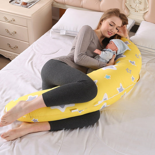 وسادة رضاعة وراحة قطنية بشكل هلال
