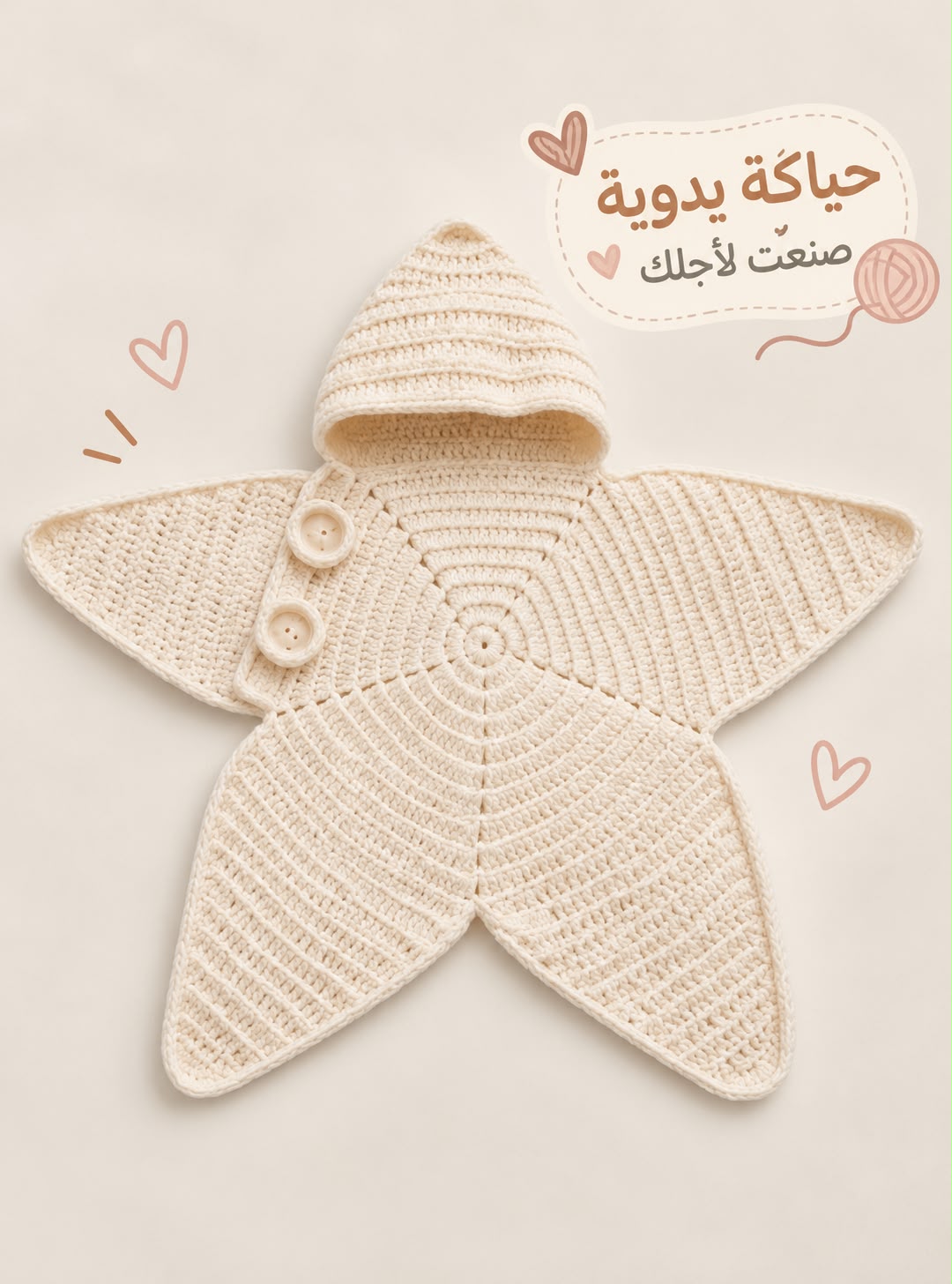 لبسة كروشيه قطنية محبوكة يدويًا — بيج